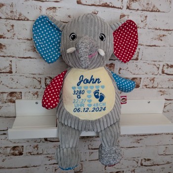 Stofftier Elefant mit Namen